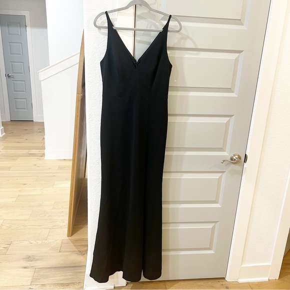 New Anthropologie BHLDN Stella Sleeveless V-Neck Stretch Crepe Maxi Dress - Picture 2 of 4